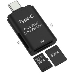 Type C Dual Slot Card Reader High Speed USB C Micro SD TF Memory Card Adapter for Smartphones Laptops