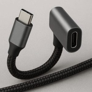 Type C Male to Female Extension Cable Durable Braided Nylon Cord 100W Charging Extender for Type C Hubs