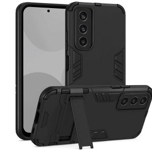 Heavy Duty Rugged Phone Case Dual Layer Hybrid Armor Shockproof Drop Protection Cover Solid Color Stand