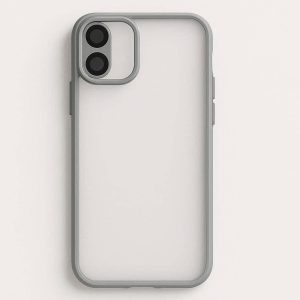 Minimalist Clear Matte Phone Case Shockproof Slim Hard PC Back Soft TPU Bumper Solid Color Frame